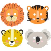 8 Maschere animali della giungla