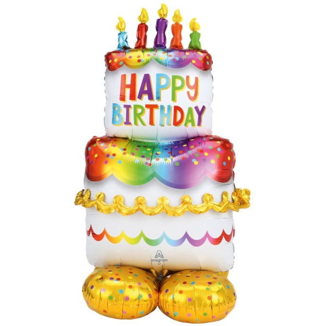 Palloncino Gigante AirLoonz Torta di Compleanno - 134 cm 