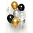 Set di 8 Palloncini assortiti  30 cm Nero/Argento/Oro