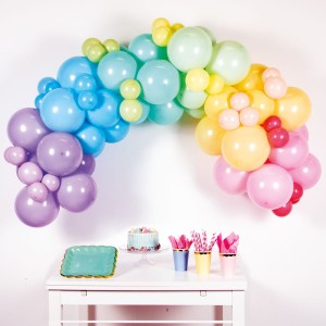 Kit Arco di 78 Palloncini Rainbow Pastello