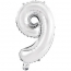 Palloncino Numero 9 Argento (45 cm)