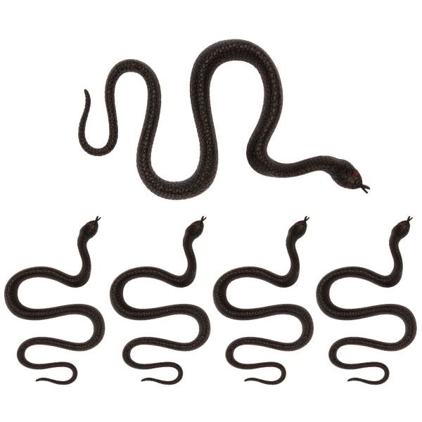 5 serpenti Neri (35 cm) - Plastica 