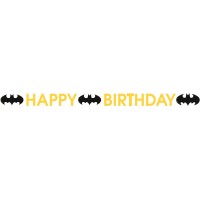 Ghirlanda di lettere Happy Birthday Batman Round