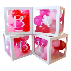 4 cubi di palloncini - lettere BABY 30 cm