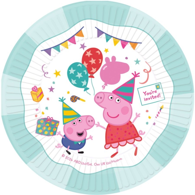 8 piatti per feste Peppa Pig 