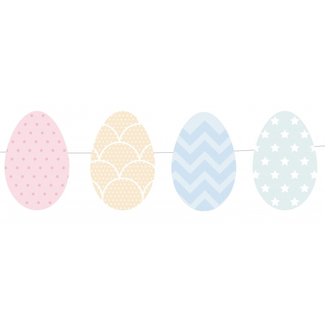 Ghirlanda uova di Pasqua pastello (1, 60 m) 