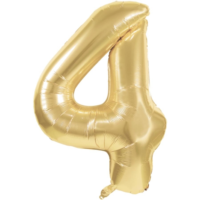 Palloncino gigante Numero 4 Oro (100 cm) 