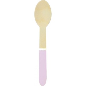 8 cucchiai di legno rosa pastello