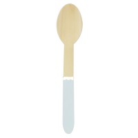 8 cucchiai di legno azzurro pastello
