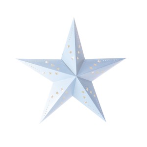 Lanterna a stella azzurro pastello - 30 cm