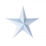 Lanterna a stella azzurro pastello - 60 cm