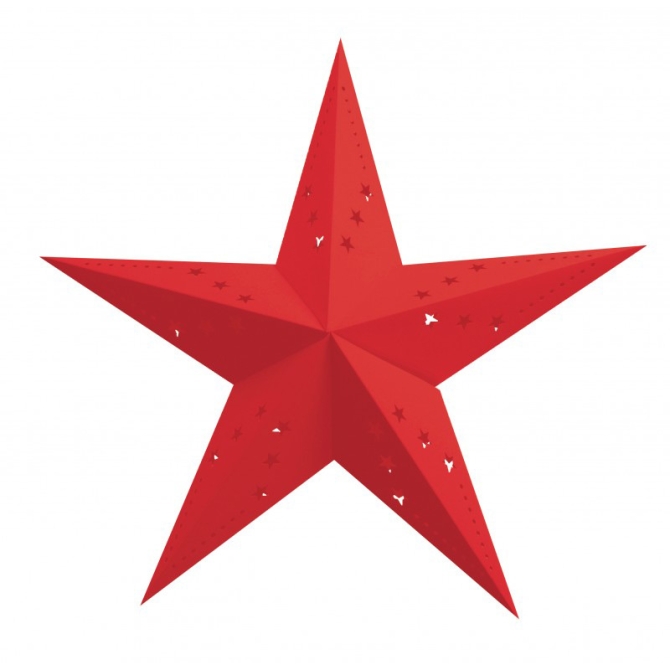 Lanterna a Stella Rossa - 60 cm 