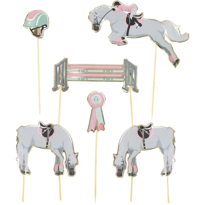 6 Cake Toppers - Incantevole Cavallo 