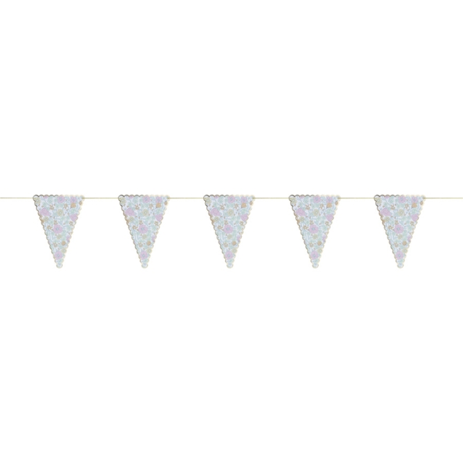 Ghirlanda bandierine Shabby chic Fiori - 3 m 