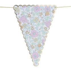 Ghirlanda bandierine Shabby chic Fiori - 3 m. n1