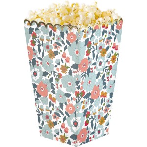 8 Scatole per popcorn a fiori e oro