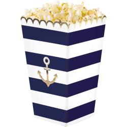 8 Scatole per popcorn in Marinière e oro. n°1