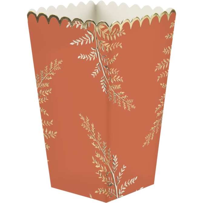 8 Scatole per popcorn in terracotta e oro 