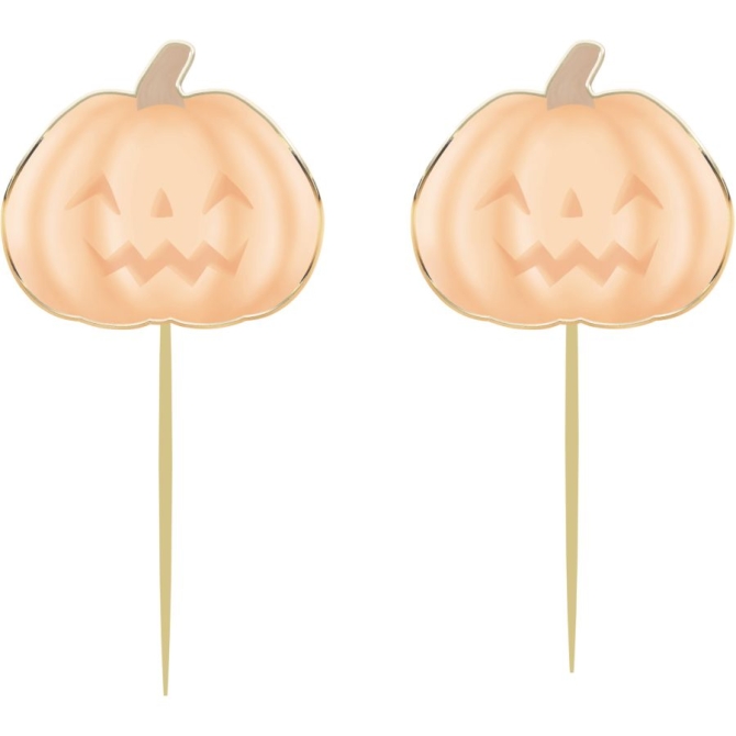 10 Strecchini di cocktail - Zucca Halloween Pastello 