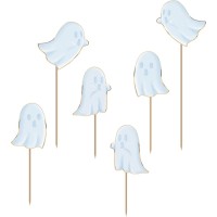 6 Cake Toppers - Fantasma Halloween Pastello