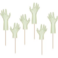 6 cake toppers - Mani di Zombie Halloween Pastello