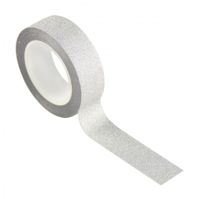 Washi Tape - Glitter Argent 