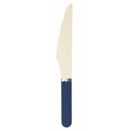 8 coltelli di legno blu navy/oro