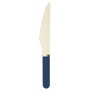 8 coltelli di legno blu navy/oro