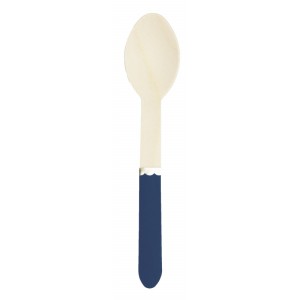 8 cucchiai di legno blu navy/oro