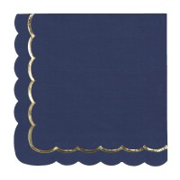 Contiene : 1 x 16 tovaglioli smerlati blu navy/oro