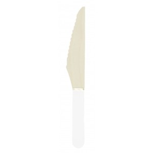 8 coltelli di legno bianco/oro