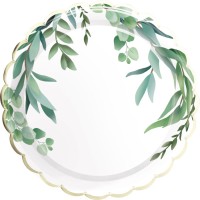 8 Piatti smerlati in eucalipto