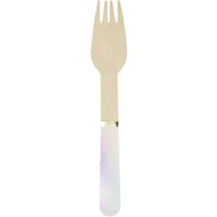8 forchette di legno iridescenti