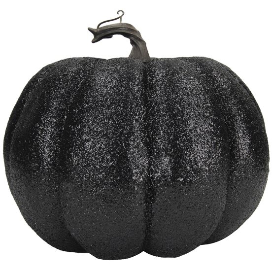 Piccola zucca nera glitterata 