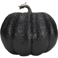 Zucca grande nera glitterata