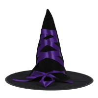 Cappello da strega viola/nero