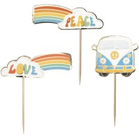10 Stecchini da Cocktail - Festa Hippy