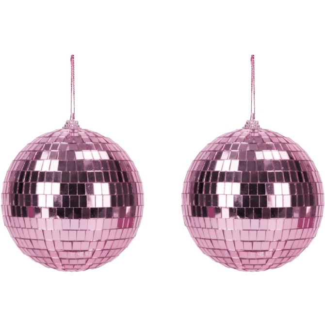 2 Sfere Disco Rosa - 10 cm 