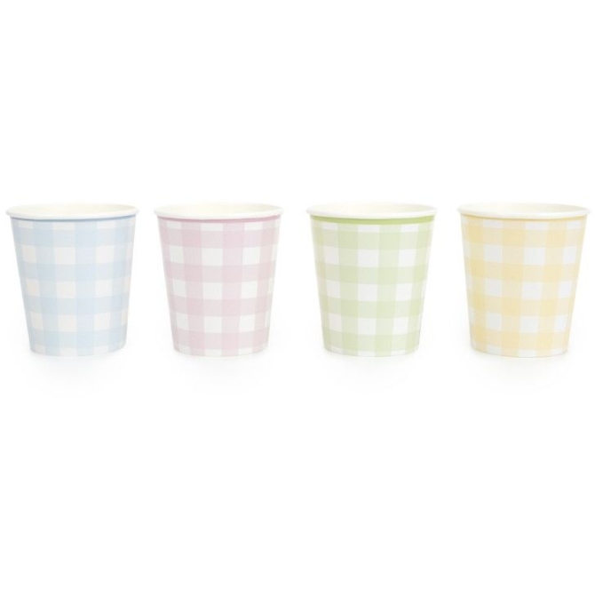 8 Tazze Vichy Smerlate Pastello 