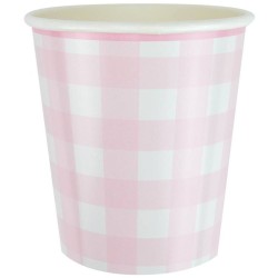 Scatola per feste a quadretti rosa smerlati. n2