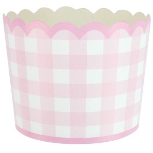 8 piccoli vasi rosa vichy smerlati