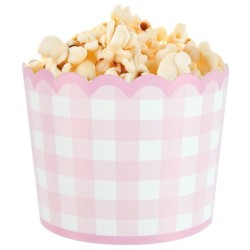8 piccoli vasi rosa vichy smerlati. n1