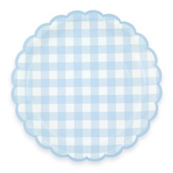 Grande scatola per feste a quadretti blu smerlati. n�1