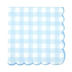 Grande scatola per feste a quadretti blu smerlati. n2