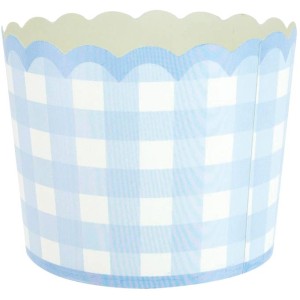 8 piccoli vasi blu Vichy smerlati