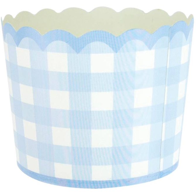 8 piccoli vasi blu Vichy smerlati 