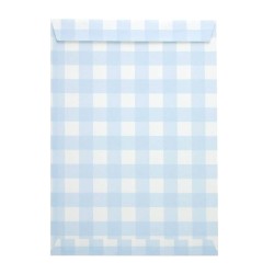 8 sacchetti regalo smerlati a quadretti blu. n1