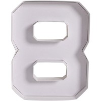 Vassoio bianco per antipasti/dessert con numero 8 - 26 cm