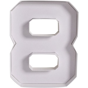 Vassoio bianco per antipasti/dessert con numero 8 - 26 cm