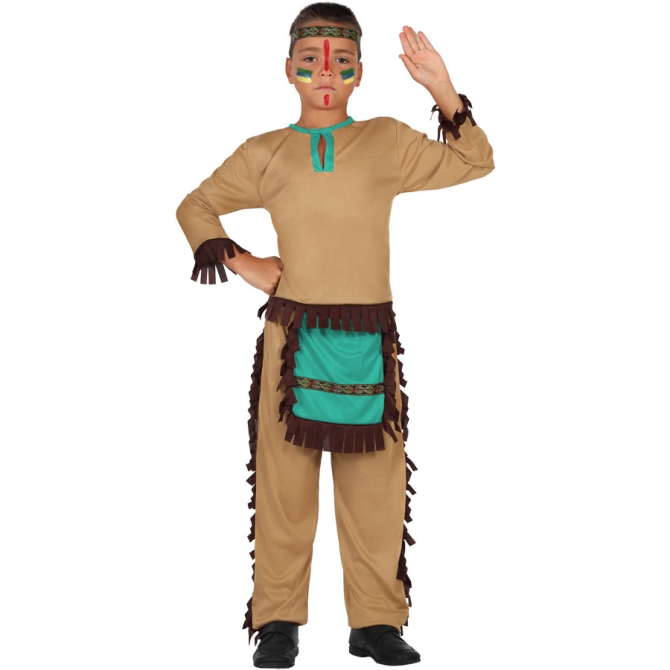 Costume Indiano Apache Blu 